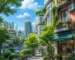 futuristic colorful city