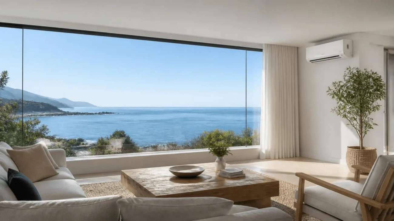 home with a sea view and AC unit